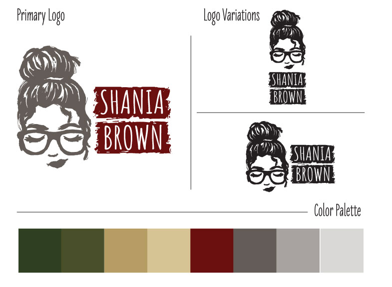 Shania Brown logos and color palette