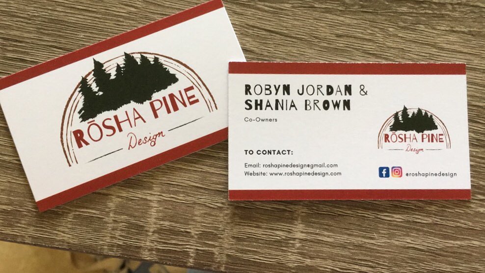 Rosha Pine Design business cards