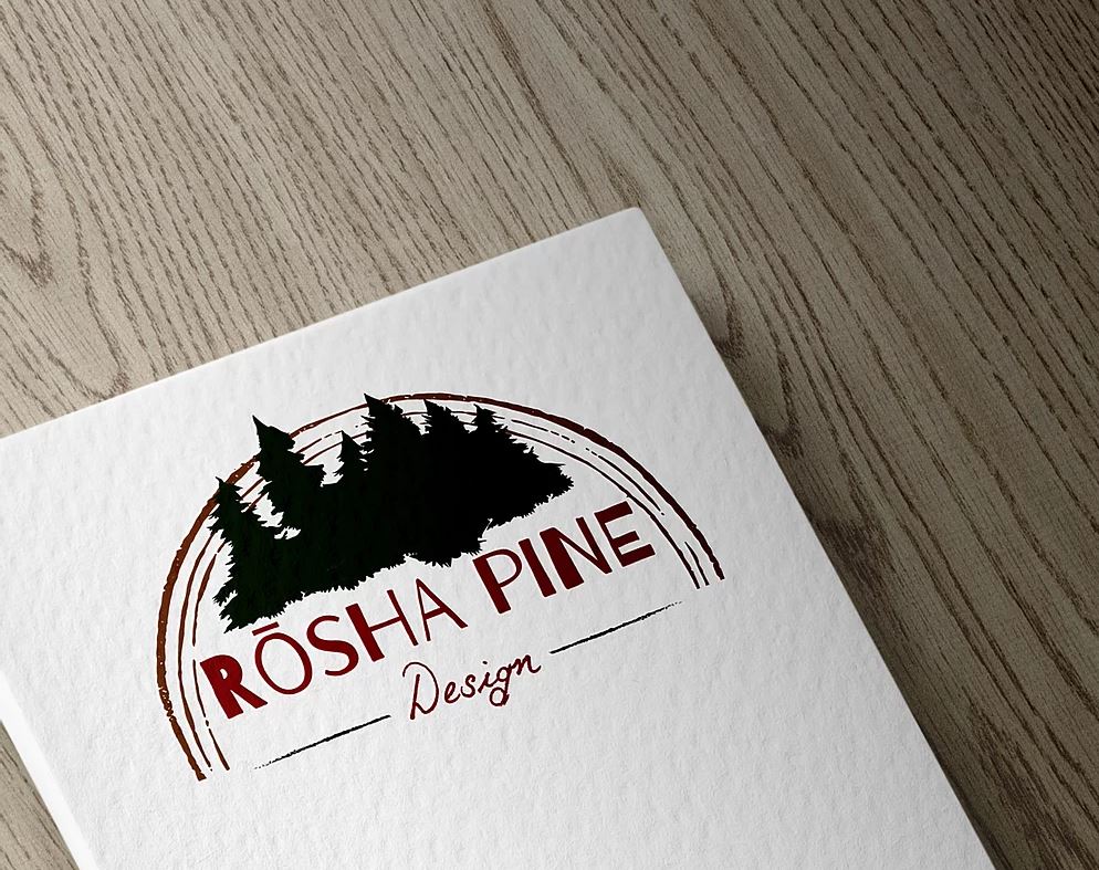 Rosha Pine Design logo mockup