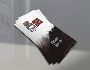 Front view of trifold brochure for Shania Brown branding